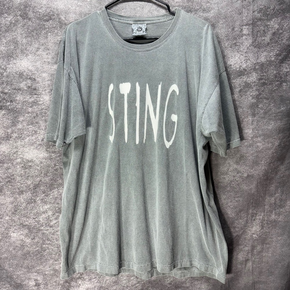 Vintage STING 2000 Concert Tour Graphic T-Shirt Mens XL Gray Y2K USA Canada
